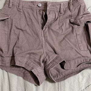 Angel Kiss Brown Cargo Shorts Lightweight Cotton Casual